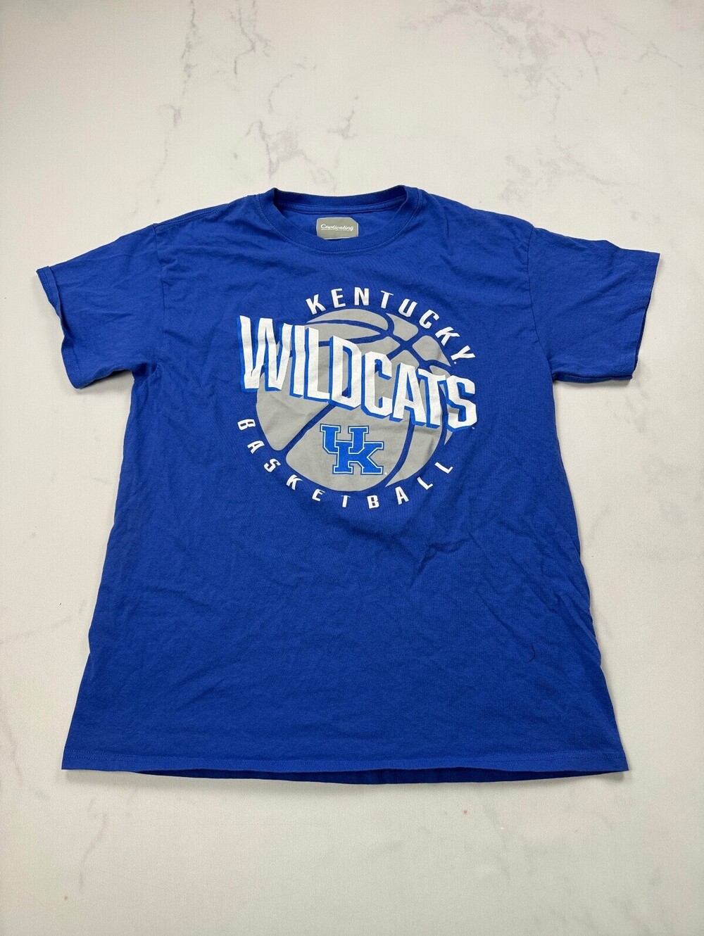 Captivating Kentucky Wildcats Graphic Tee Blue 90s Collegiate - Mens L